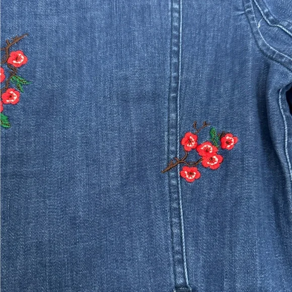 Madewell Embroidered Floral Denim Shirt Dress 2 NWT Pockets - Picture 8 of 12